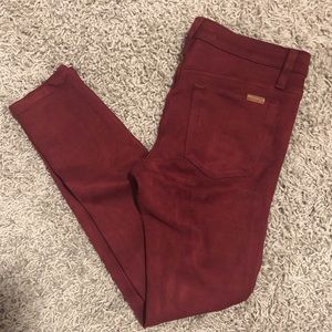Joe’s Jeans burgundy faux suede